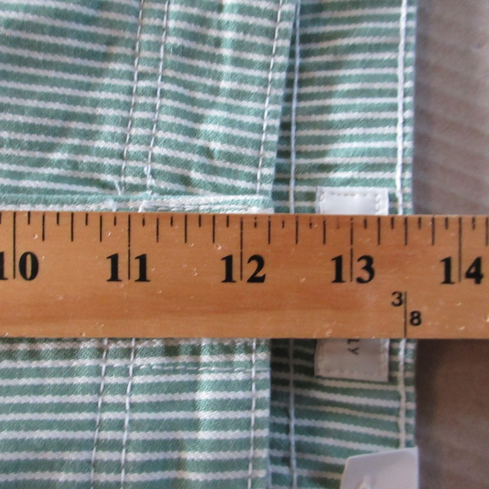 FREE ASSEMBLY Relaxed Fit Carpenter Jeans Sz 14 Green & White Striped Denim NWT - Picture 14 of 16